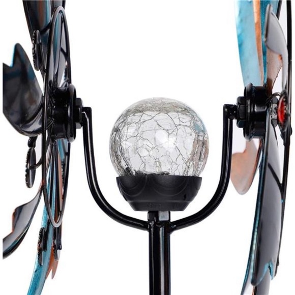 Solar Wind Spinner,56.3Inch Outdoor Metal Stake Yard Spinners,Garden WindCatcher - Picture 6 of 7